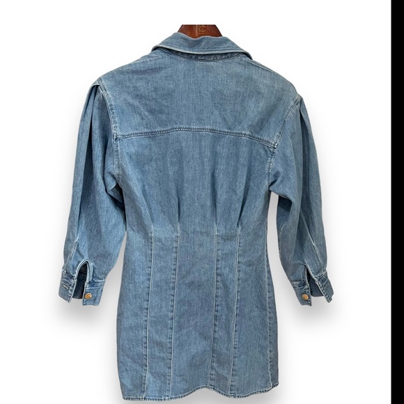 H&M long sleeve button up jean dress size small - Picture 2 of 10